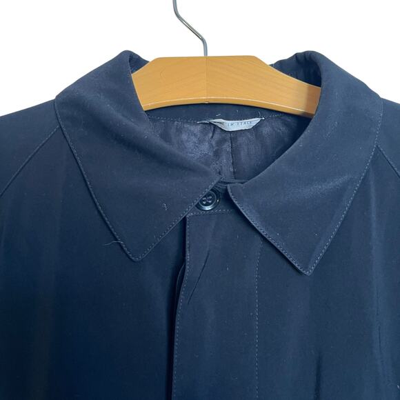 Vintage Armani Collezioni Men's Overcoat Trench Coat Black Jacket Formal Size 40 - Picture 6 of 14
